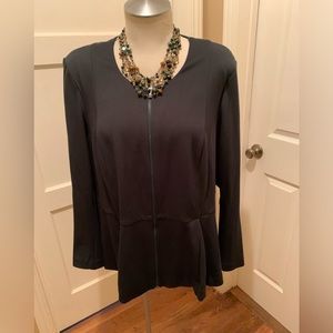 Lane Bryant dark green collarless blazer size 28
